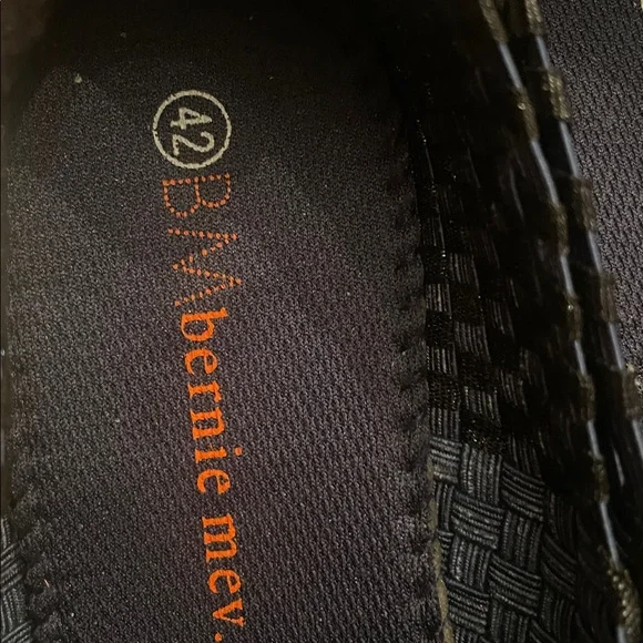 bernie mev. Navy and silver metallic Woven Slip-Ons - Picture 3 of 6